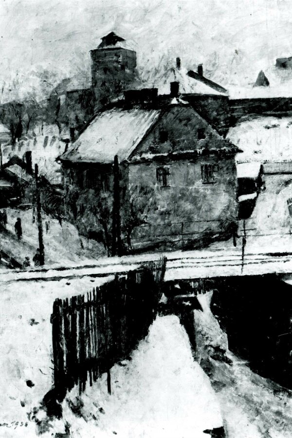 Karl Harrer, Ze Slezské osady, 1938, olej, plátno